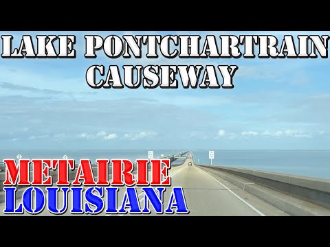 Lake Pontchartrain Causeway - World's LONGEST Bridge - Metairie - Louisiana - 4K Infrastructure Driv