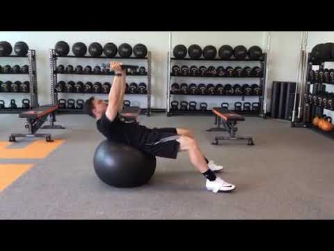 Stability ball weighted crunches