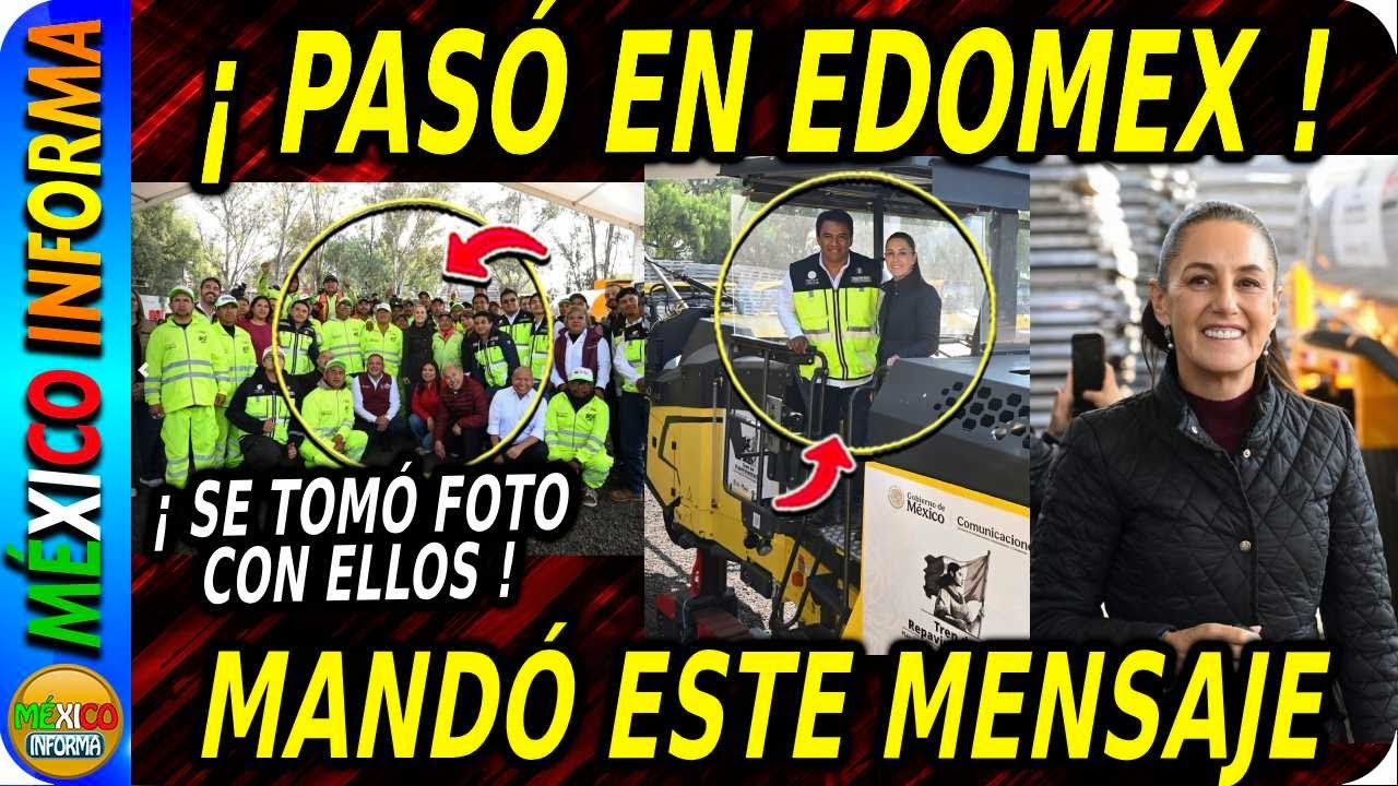 PASÓ EN ESTADO DE MÉXICO. SHEINBAUM SE TOMÓ FOTO CON ESTOS TRABAJADORES. ESCUCHA LO QUE DIJO.