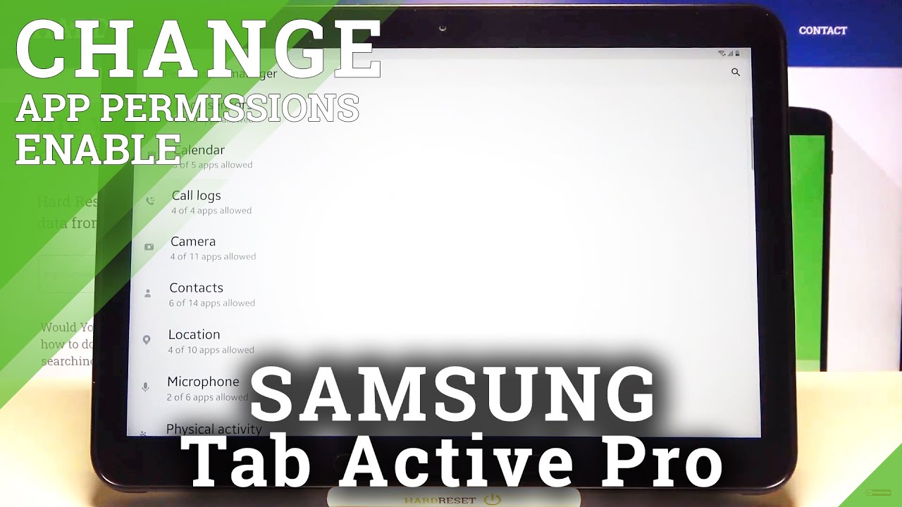 App Permissions – SAMSUNG Galaxy Tab Active Pro and Programs Settings