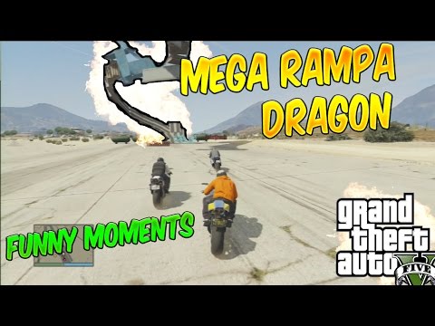 MEGA RAMPA DRAGON - FUNNY MOMENTS GTA 5 Online