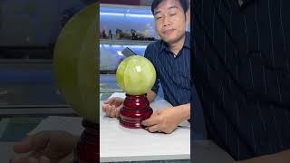 Quả Cầu Đá Thạch Anh Vàng Tự Nhiên 6,88kg – Đường Kính 17,5cm Kèm Đế Đèn Xoay Sang Trọng
