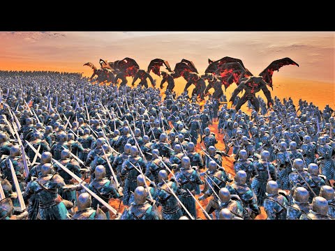 200 DEMON LORDS VS MEDIEVAL ARMY OF 50.000 SOLDIERS - Epic Fantasy Battle Simulator