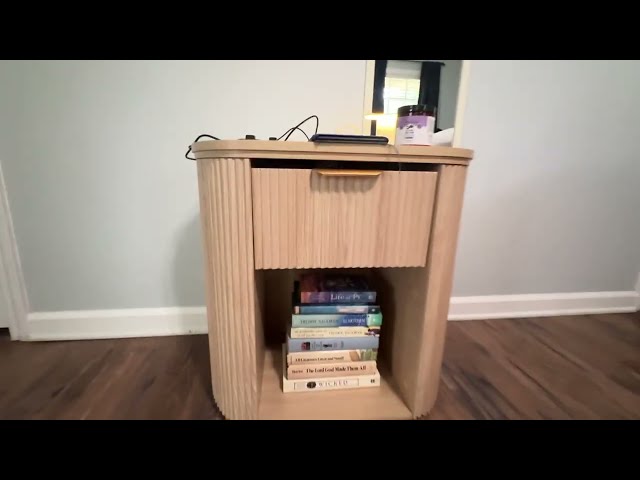 Best Fluted Nightstand with Charging Station - alternate angle