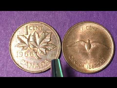 1967 Canada 1 Cent Coin - DC Minutes Canadian Penny