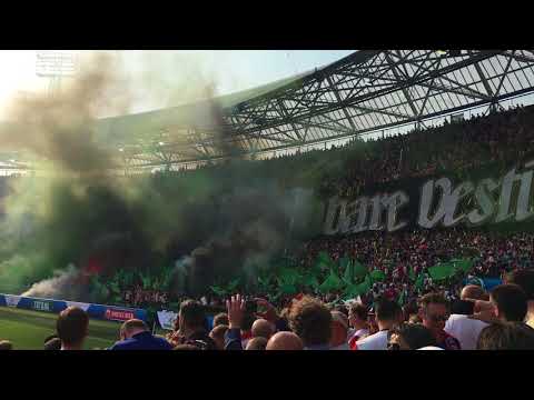 100ste Bekerfinale, AZ - Feyenoord | Sfeeractie Stadiontribune (Feyenoord kant)