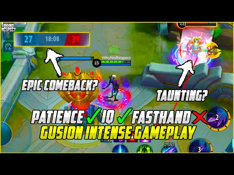GUSION IMPOSSIBLE EPIC COMEBACK? | FULL IQ NO FASTHANDS | Gusion Gameplay | Mobile Legends