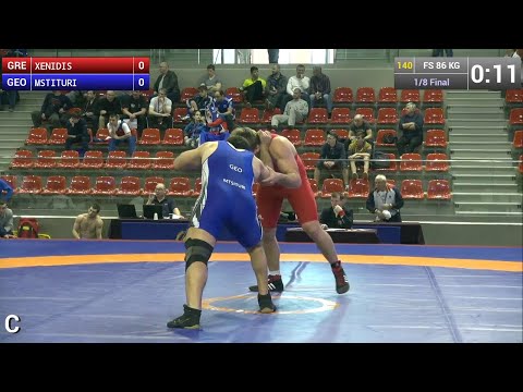 1/8 Final FS - 86 kg: Timofei XENIDIS (GRE) vs. Irakli MSTITURI (GEO)