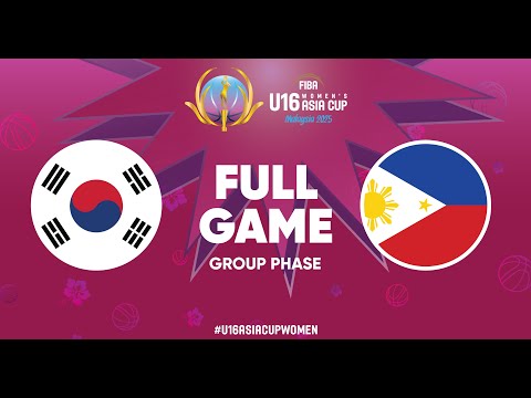 Group Phase | Korea v Philippines | Full Basketball Game | FIBA U16 Women's Asia Cup 2025 - Div. A