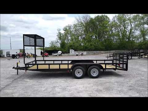 Utility Trailer 6.4' X 18' Tandem Dovetail With Cage