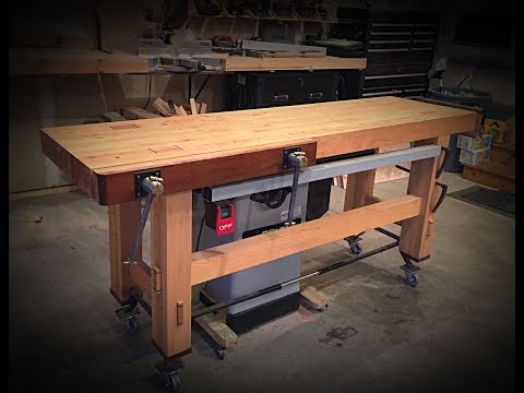 Inexpensive Woodworking Workbench With Mobile Base And Easy Storage