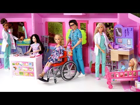 Barbie Doctor Doll Childrens Hospital Toy with Bedroom & Nurse Station