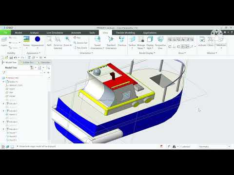 Creo parametric modaling ship ⚓