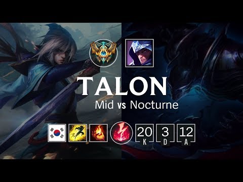 Talon Mid vs Nocturne - KR Challenger Patch 8.24