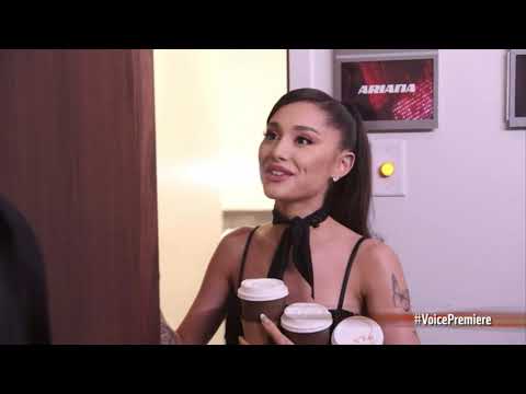 Ariana gets a GRANDE coffee from each of the coaches - The Voice