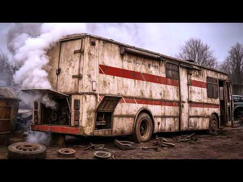 Starting Retro BUS Camper 1990 - Abandoned Karosa - Will it Start?