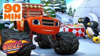 90 MINUTES of Blaze&#39;s Best ANIMAL Missions and Rescues! 🐧 | Blaze and the Monster Machines