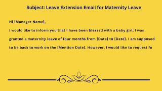 Maternity Leave Extension Letter | How to Write Maternity Leave Extension Letter | Letters World