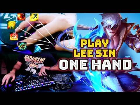How to play Lee Sin with ONE HAND !? -  BEST LEE SIN PLAYER with one hand only ever