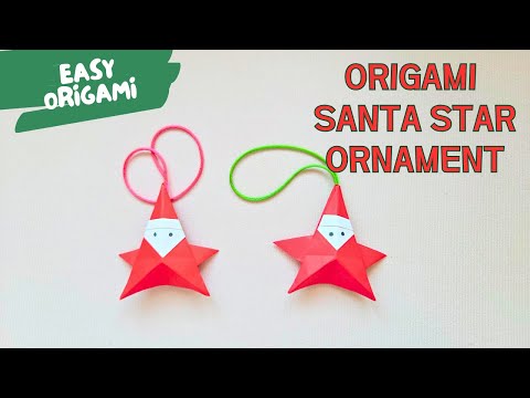 Easy Christmas Origami Santa Hat Ornament Step by Step