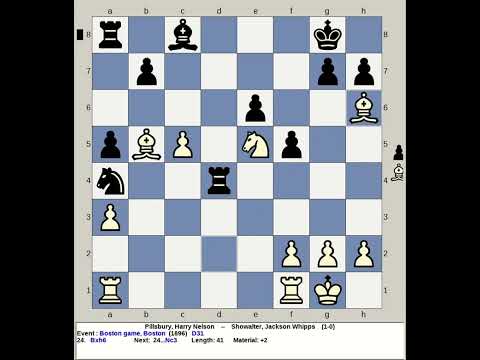 Pillsbury, Harry Nelson vs Showalter, Jackson Whipps | Boston Chess Game 1896, USA