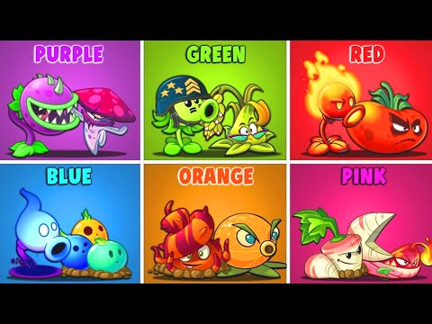 PvZ2 - 6 Pairs COLOR Battlez - Who Will Win? Team Plants vs Team.