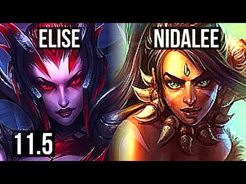 ELISE vs NIDALEE (JUNGLE) | 9/0/10, 70% winrate, Legendary | KR Master | v11.5