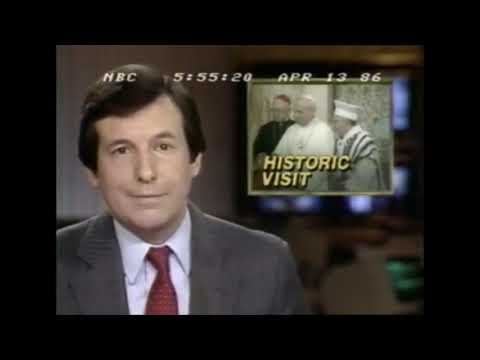 Pope John Paul II makes the first-ever official historic papal visit to a synagogue in Rome