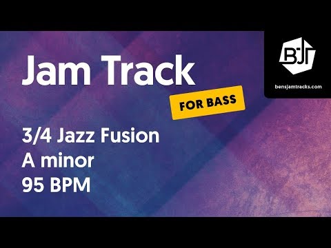 3/4 Jazz Fusion Jam Track in A minor (for bass) "Love Triangle" - BJT #18