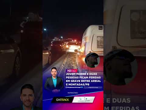 Jovem morre e duas pessoas ficam feridas em grave entre Areial e Montadas/PB