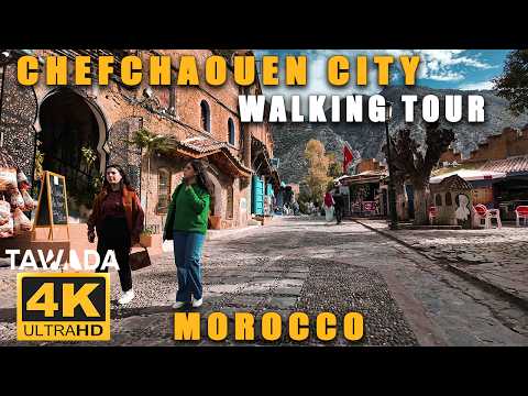 Chefchaouen city 2024 walking tour (Morocco 4K UHD)