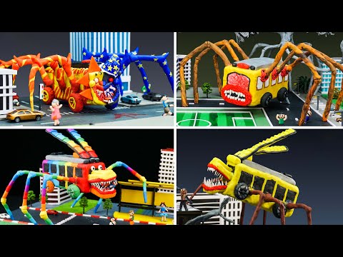 😬 ALL SERIES EVOLUTION OF CURSED BUS EATER SCP 2086 with Clay | Trevor Henderson Creatures