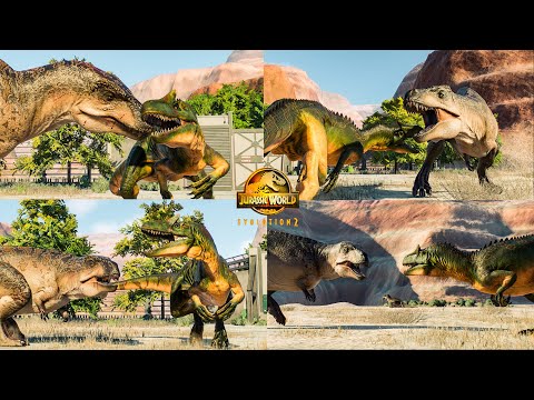 Acrocanthosaurus Fights With Allosaurus | Dinosaur Battle | - Jurassic World Evolution 2