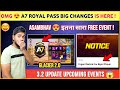 URGENT NOTICE 🔴 Bgmi Update | A7 Royal Pass | New Discovery Event | Bgmi New Update | New Event