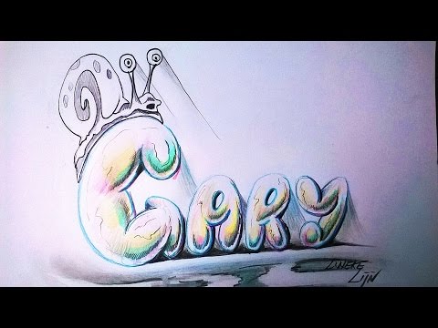 How to draw Bubble Letters - Gary
