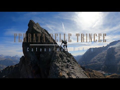 FERRATA delle TRINCEE - Catena del Padòn - Marmolada - best via ferrata Dolomites [4k]