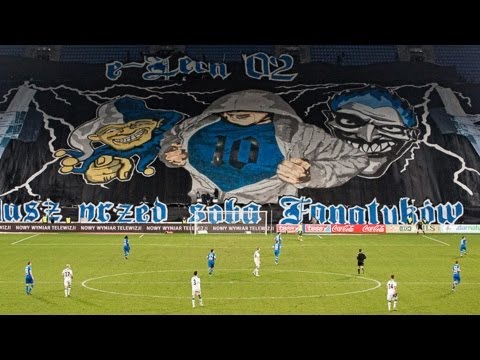 Oprawa kibiców Ultras e-Lech 02. Lech Poznań - Śląsk Wrocław. Poznań,  Bułgarska 30.11.2012