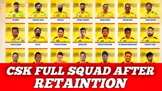 IPL - Chennai Super Kings Full Retained Players | CSK Full Squad | Which Slot CSK Target in Auction