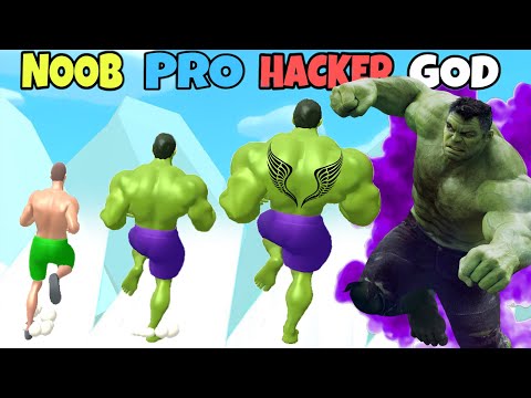 NOOB vs PRO vs HACKER vs GOD in Muscle Rush