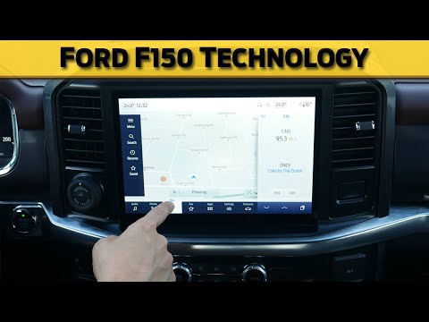 Part of a video titled How to Use Factory Navigation in the Ford F150 Sync 4 (2022 - YouTube