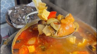 Bún riêu cua lẩu riêu cua mà ăn mùa mưa là thôi rồi😋#bunrieucua #food #cooking #nấuăn #chebietnauan