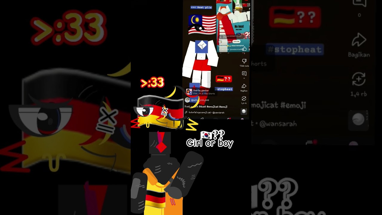 //DUET👻⁉️// @selina_kitty149 #emojicat #duet #emoji