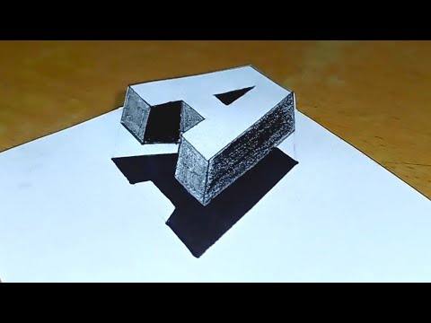 How to draw 3D floating letter A