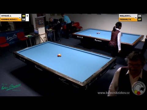 Czech 3-cushion league D1 - 8th round - Irena HAMBÁLKOVÁ vs Jan VITOUŠ - FERAHLI vs WALACH