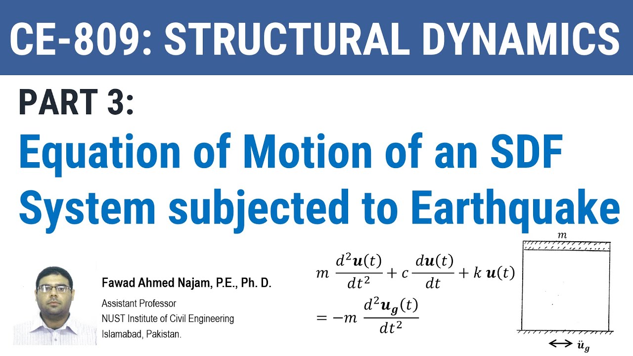 3 - Equation of Motion of an SDF Systems subjected to Earthquakes