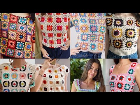 CROCHET GRANNY SQUARE DRESS DESIGN 2025