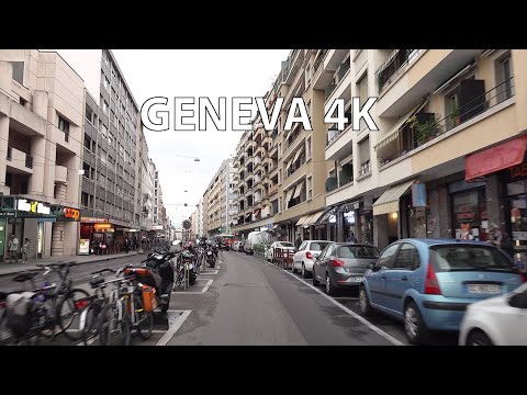 Geneva Switzerland 4K - Driving Downtown