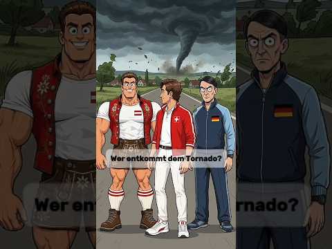 Wer entkommt dem Tornado? Deutschland vs. Schweiz vs. Österreich #tornado #satire #witzig