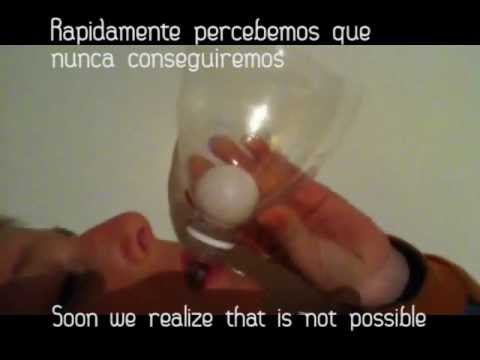 Bernoulli demonstration- ping pong balls- Demonstração de Bernoulli
