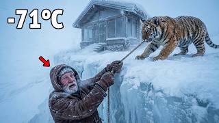 −71°C Blizzard | A Brave Tiger Cub Rescues an Old Man Trapped on a Frozen Cliff